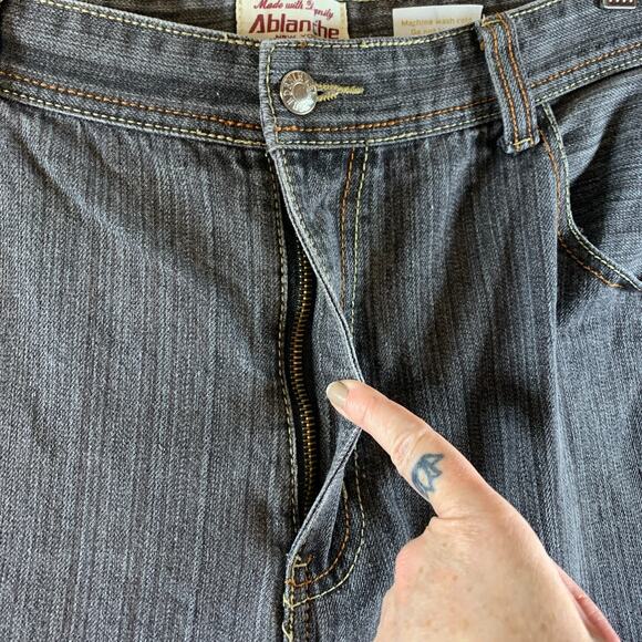 Vintage Y2K Ablanche Mens Jeans 44x34 Dark Wash Gray Baggy Street Workwear - Picture 3 of 16